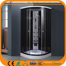 Bañeras de ducha de baja base de vapor de marco de aluminio negro (ADL-827)